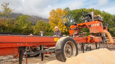Sawmilling in the French Alps with a Wood-Mizer LT70 Mobile Sawmill 